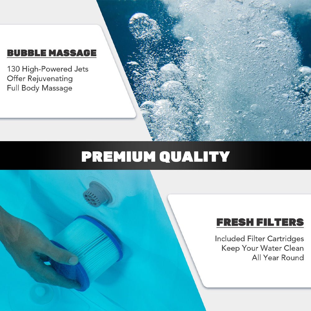 Premium Blow Up 6 Person Sauna Pool Hot Tub With 130 Jets, 7FT (97463510)