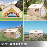 Premium Canvas Frame Fire Water Camping Wall Hunting Tent, 12x14'