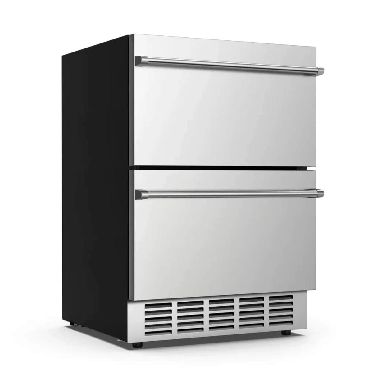 Premium Double Drawer Stainless Steel Built-In Wine Beverage Undercounter Refrigerator, 5.3 Cu.Ft.