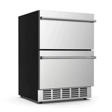Premium Double Drawer Stainless Steel Built-In Wine Beverage Undercounter Refrigerator, 5.3 Cu.Ft.