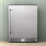 Premium Single Door Stainless Steel Built-In Wine Beverage Undercounter Refrigerator, 5.3 Cu.Ft.