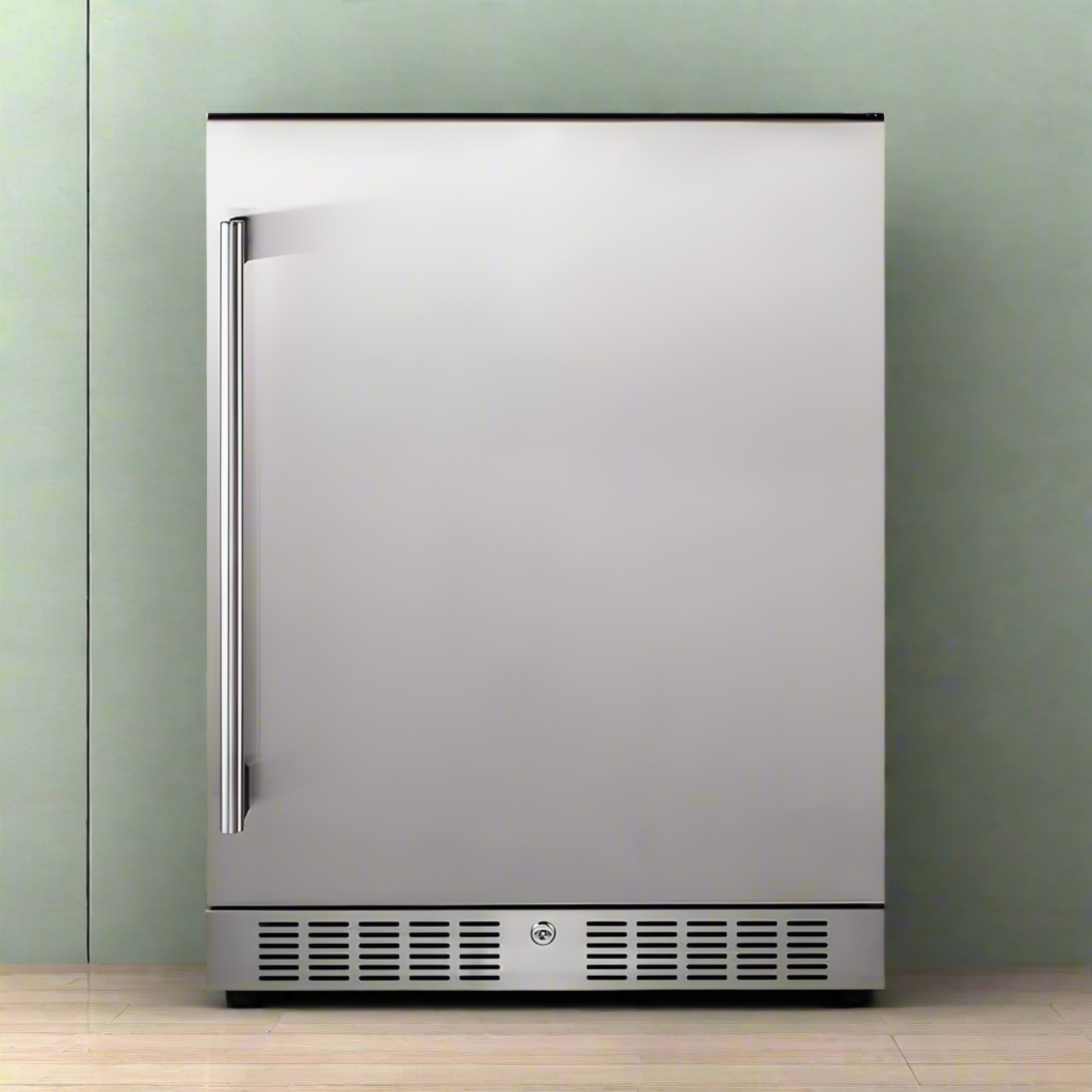 Premium Single Door Stainless Steel Built-In Wine Beverage Undercounter Refrigerator, 5.3 Cu.Ft.