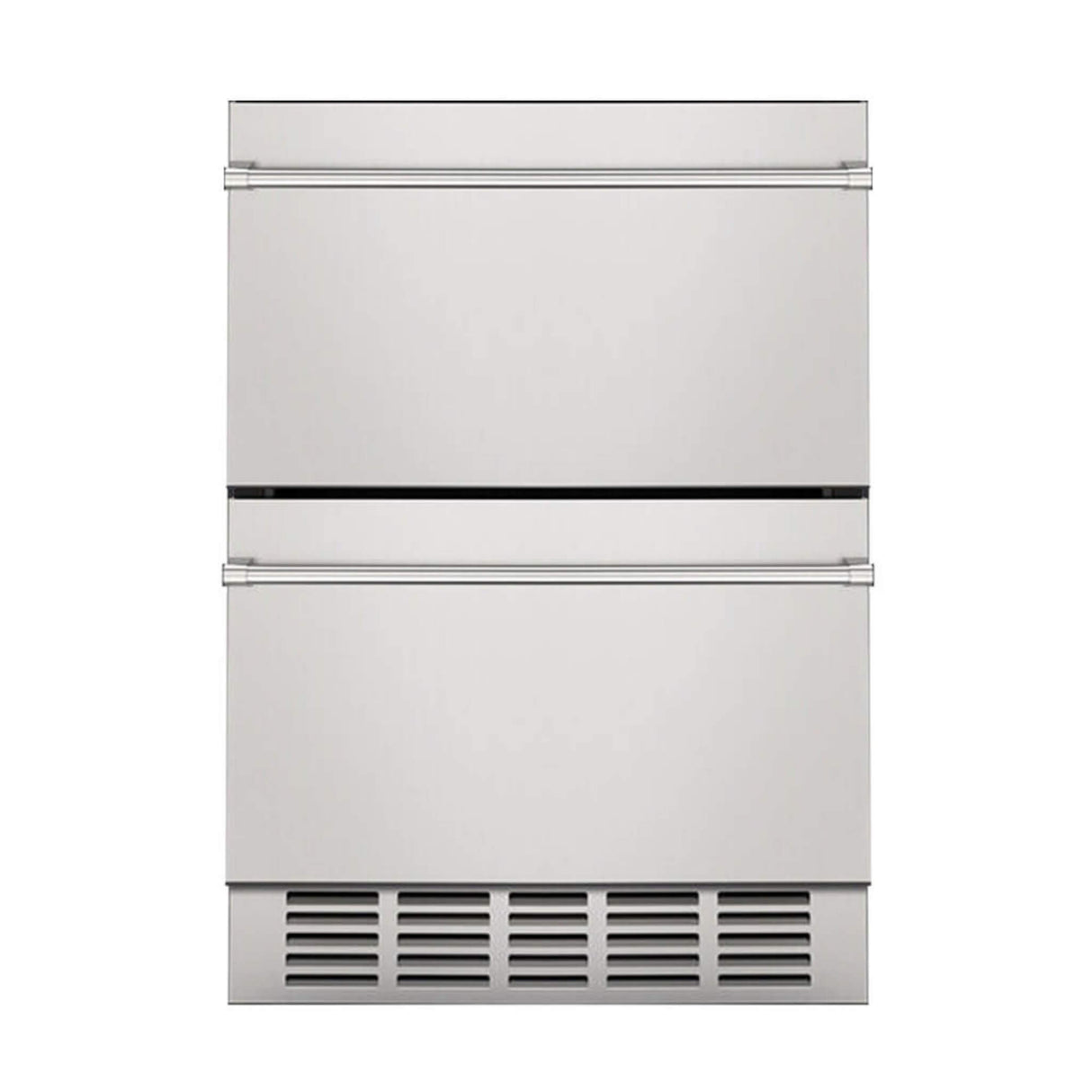 Premium Double Drawer Stainless Steel Built-In Wine Beverage Undercounter Refrigerator, 5.3 Cu.Ft.