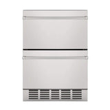 Premium Double Drawer Stainless Steel Built-In Wine Beverage Undercounter Refrigerator, 5.3 Cu.Ft.