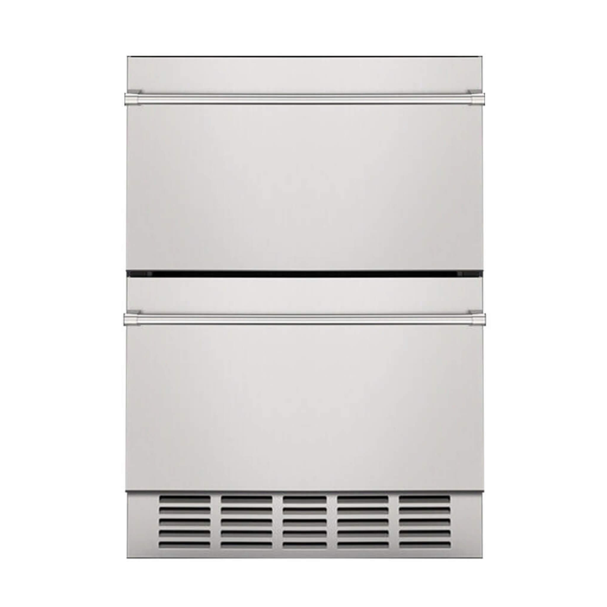 Premium Double Drawer Stainless Steel Built-In Wine Beverage Undercounter Refrigerator, 5.3 Cu.Ft.