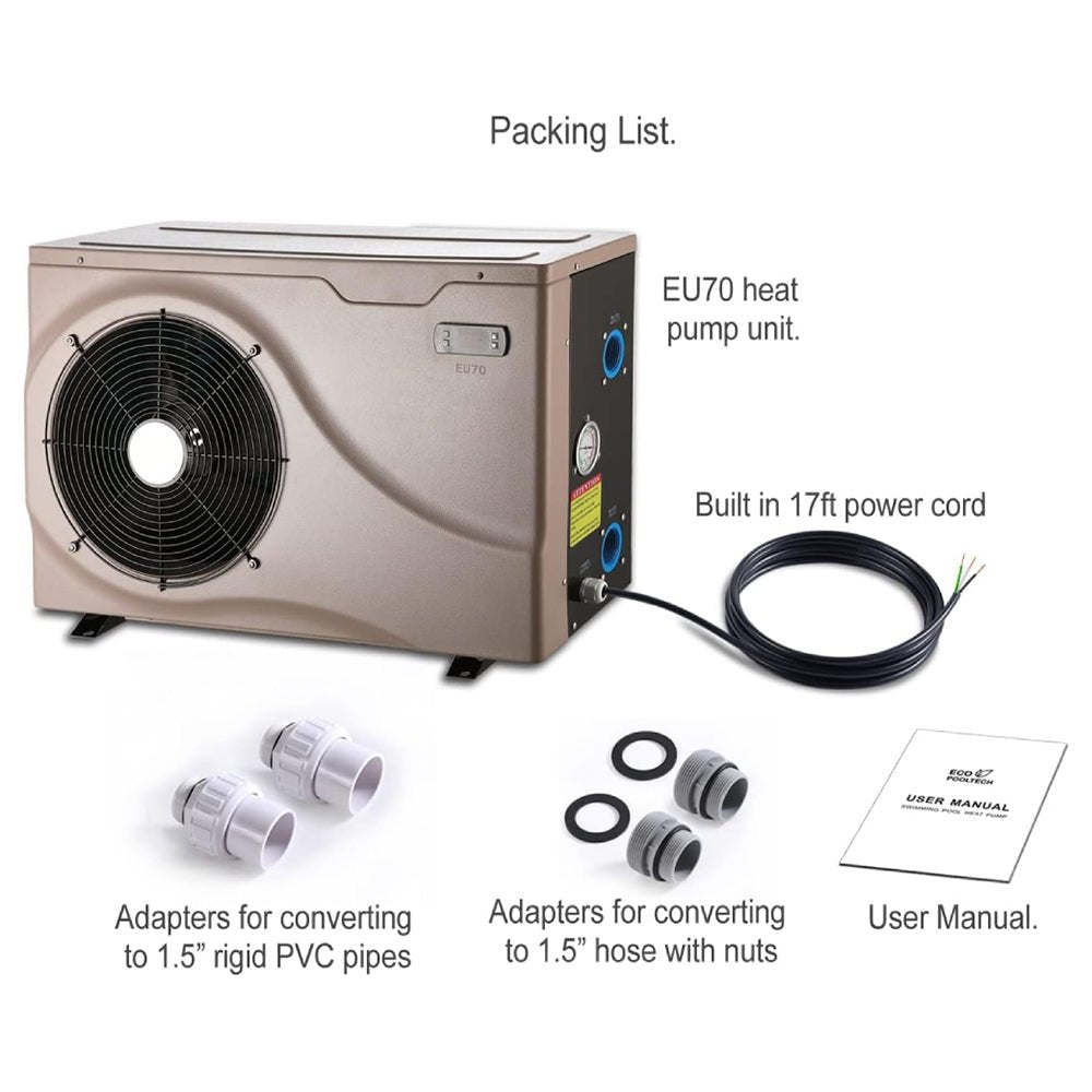 Premium Electric Backyard Swimming Pool Heater Pump For Above And Inground Pools, 6500 Gallons (93571486)