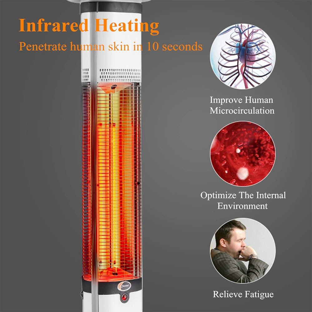 Premium Electric Outdoor Carbon Tube Infrared Patio Heater With 3 Power Levels (96417582)