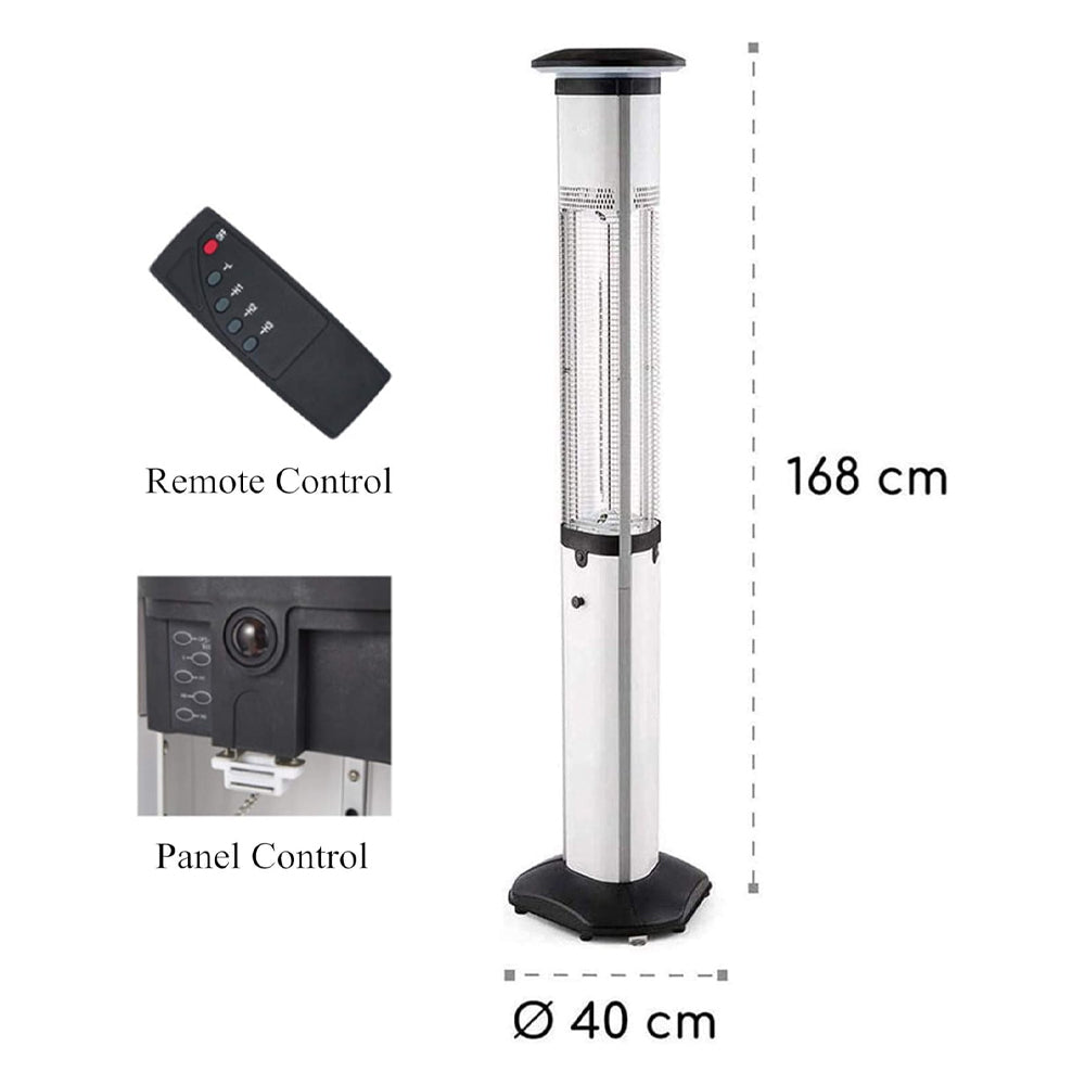 Premium Electric Outdoor Carbon Tube Infrared Patio Heater With 3 Power Levels (96417582)