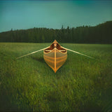 Premium Elegant Matte Finish Wooden Canoe With Ribs & Curved Bow (91647253)