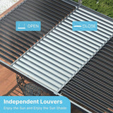 [10x19FT] Premium Full Aluminum Patio Outdoor Louvered Pergola With Adjustable Hardtop Roof (94186352)