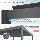 [10x19FT] Premium Full Aluminum Patio Outdoor Louvered Pergola With Adjustable Hardtop Roof (94186352)
