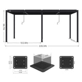 [10x19FT] Premium Full Aluminum Patio Outdoor Louvered Pergola With Adjustable Hardtop Roof (94186352)