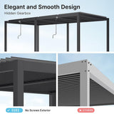 [10x19FT] Premium Full Aluminum Patio Outdoor Louvered Pergola With Adjustable Hardtop Roof (94186352)
