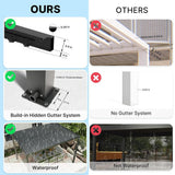 [10x19FT] Premium Full Aluminum Patio Outdoor Louvered Pergola With Adjustable Hardtop Roof (94186352)