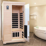 Premium Hemlock Wood Two Person FAR Infrared Sauna Room W/ Glass Door, 1750W (96081525)