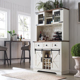 Premium Home Bar Wine Cabinet W/ Sliding Barn Door, 72" (97631842)