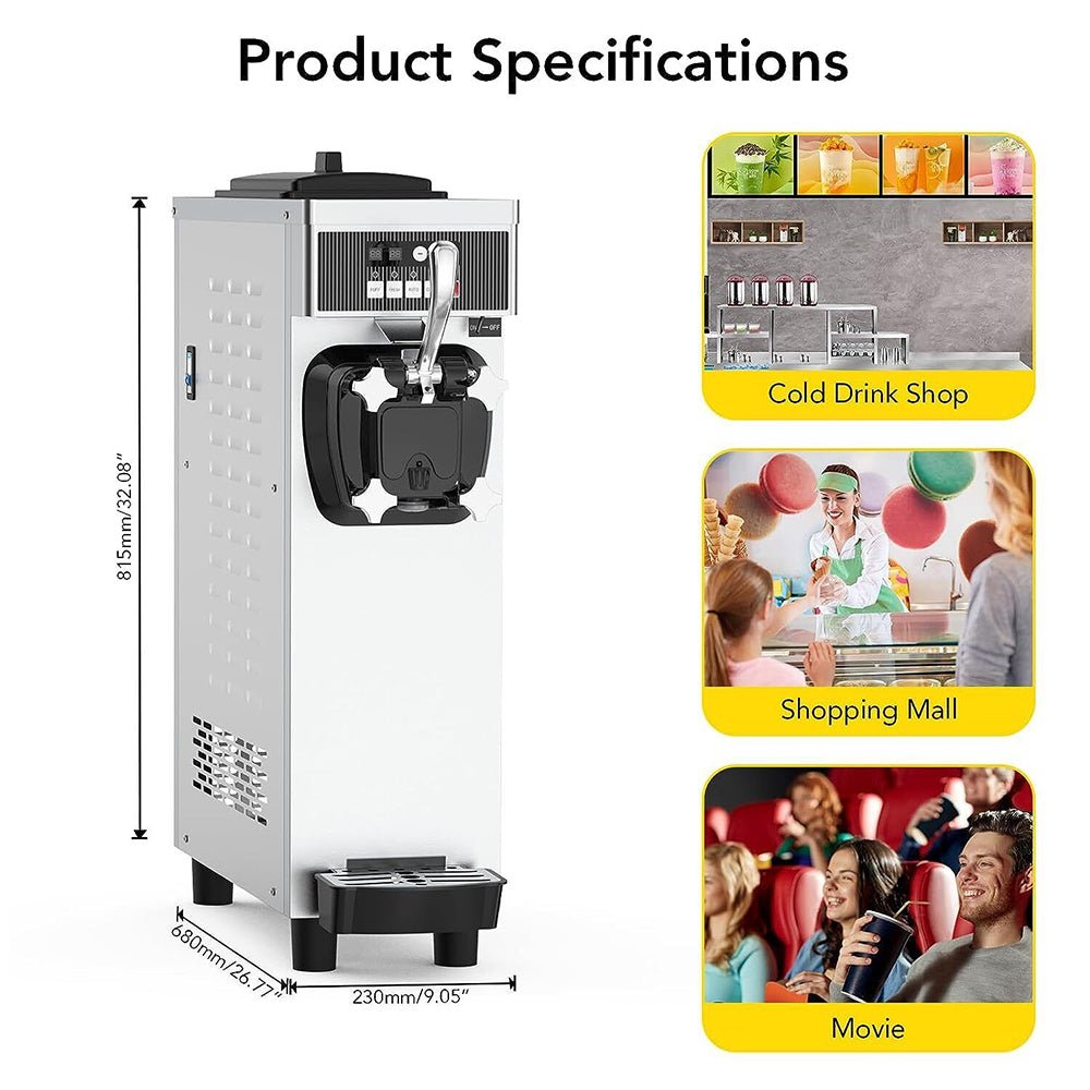 Premium Industrial Single Flavor Soft Serve Ice Cream Maker Machine, 1200W (93681752)