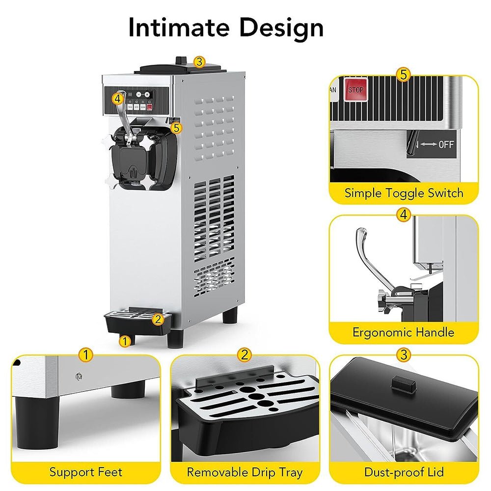 Premium Industrial Single Flavor Soft Serve Ice Cream Maker Machine, 1200W (93681752)