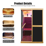 Premium Large 2-Person V-Shaped FAR Infrared Sauna Room With Double Glass Doors, 1980W (96413572)