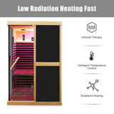 Premium Large 2-Person V-Shaped FAR Infrared Sauna Room With Double Glass Doors, 1980W (96413572)