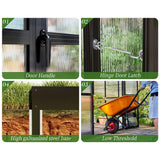[12x13.5FT] Premium Large Outdoor Double Door Aluminum Polycarbonate Greenhouse With Quick Connect Fitting (96243175)