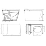 Premium Multifunctional Single-Piece Automatic Smart Toilet With Remote Control, Matte Black (96471352)