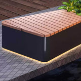 Premium Outdoor Commercial Wooden Street Bench With Steel Frame And Planters