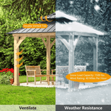 [10x10FT] Premium Outdoor Patio Hardtop Gazebo W/ Double Steel Roof (91201291)