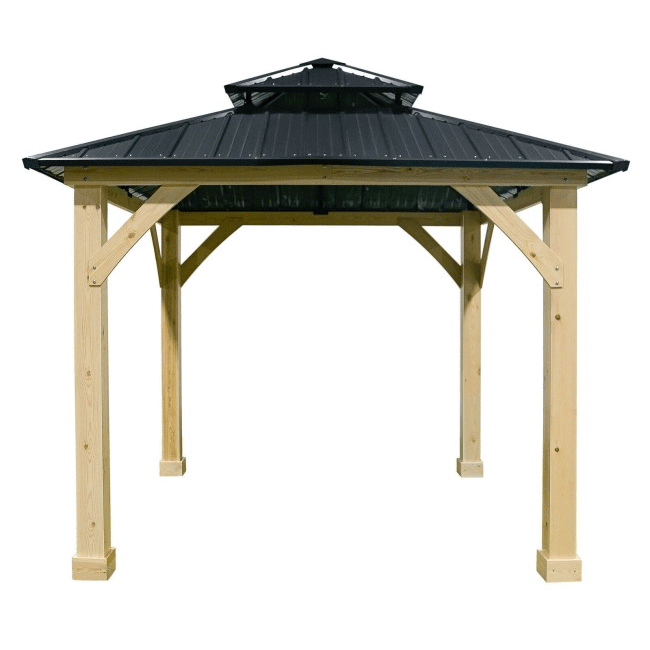 [10x10FT] Premium Outdoor Patio Hardtop Gazebo W/ Double Steel Roof (91201291)