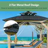 [10x10FT] Premium Outdoor Patio Hardtop Gazebo W/ Double Steel Roof (91201291)