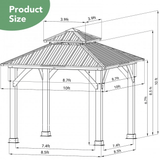 [10x10FT] Premium Outdoor Patio Hardtop Gazebo W/ Double Steel Roof (91201291)