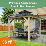 [10x10FT] Premium Outdoor Patio Hardtop Gazebo W/ Double Steel Roof (91201291)