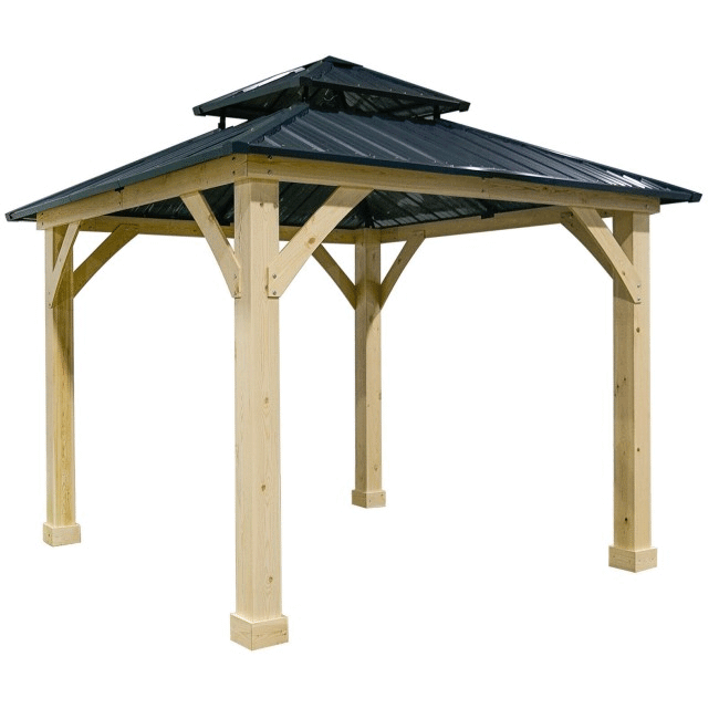 [10x10FT] Premium Outdoor Patio Hardtop Gazebo W/ Double Steel Roof (91201291)