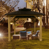 [10x10FT] Premium Outdoor Patio Hardtop Gazebo W/ Double Steel Roof (91201291)