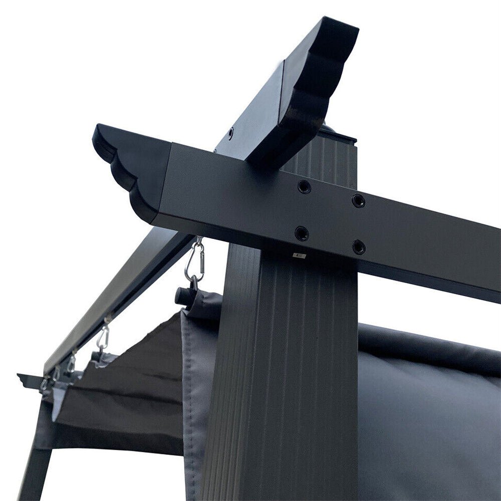 [10x10FT] Premium Outdoor Patio Retractable Pergola Sun Shelter With Canopy (93145726)