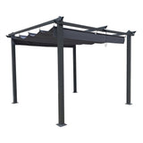 [10x10FT] Premium Outdoor Patio Retractable Pergola Sun Shelter With Canopy (93145726)