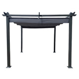 [10x10FT] Premium Outdoor Patio Retractable Pergola Sun Shelter With Canopy (93145726)