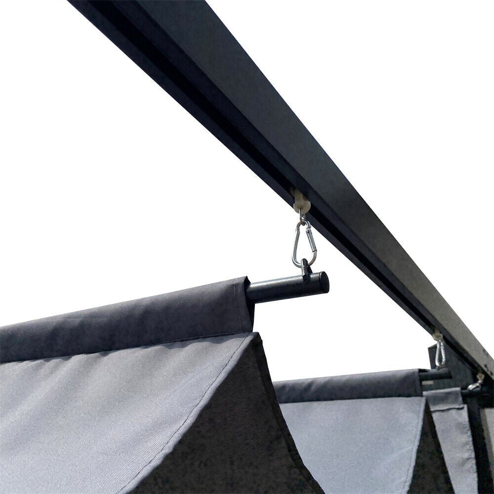 [10x10FT] Premium Outdoor Patio Retractable Pergola Sun Shelter With Canopy (93145726)