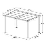 [10x10FT] Premium Outdoor Patio Retractable Pergola Sun Shelter With Canopy (93145726)