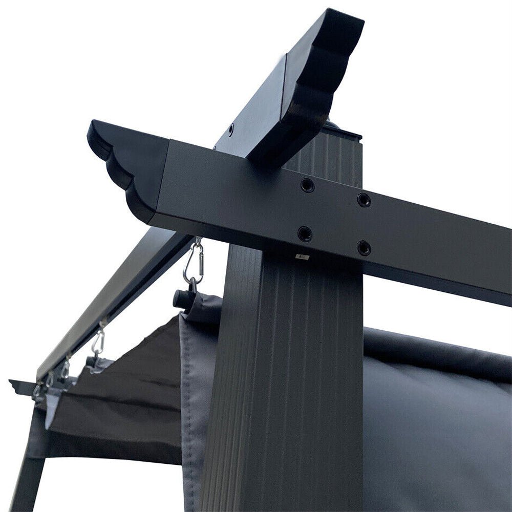 [10x13FT] Premium Outdoor Patio Retractable Pergola With Canopy (97201864)