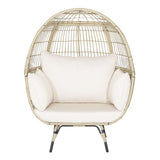 Premium Oversized Rattan Patio Egg Lounge Chair Basket With Cushions, 57" (95761284)