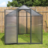 [06x12FT] Premium Polycarbonate Gray Walk-In Greenhouse Kit With Adjustable Vent And Lockable Door (97135264)