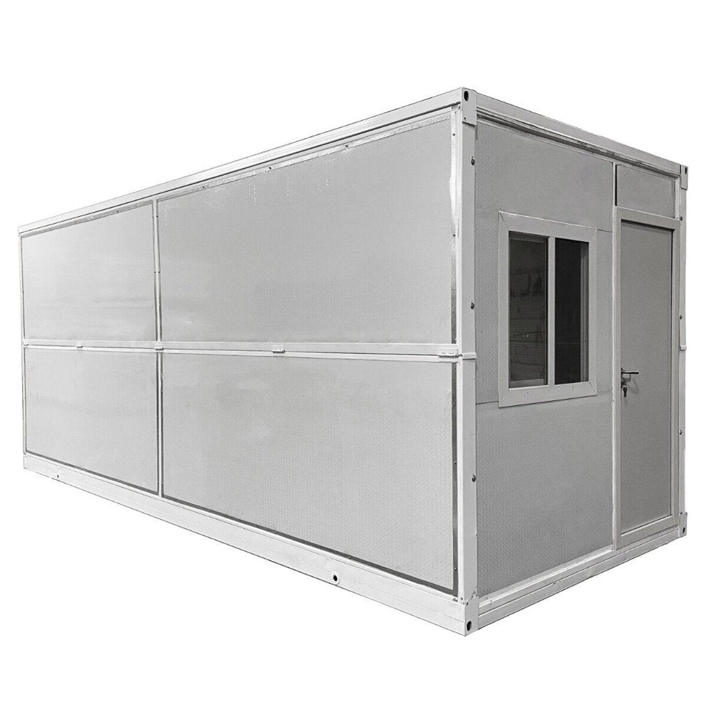 Premium Pre-Assembled Insulated Modular Tiny Mobile House W/ Lockable Door & Window, 20x8x8FT (97584613)