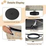 Premium Round Outdoor Propane Patio Gas Fire Pit Table W/ Lava Rock & Cover, 36" (98524173)