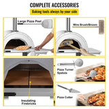 Premium Wood-Fired Stainless Steel Artisan Pizza Oven Maker With Wheels, 32 Inch (91357462)