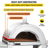 Premium Wood-Fired Stainless Steel Artisan Pizza Oven Maker With Wheels, 32 Inch (91357462)