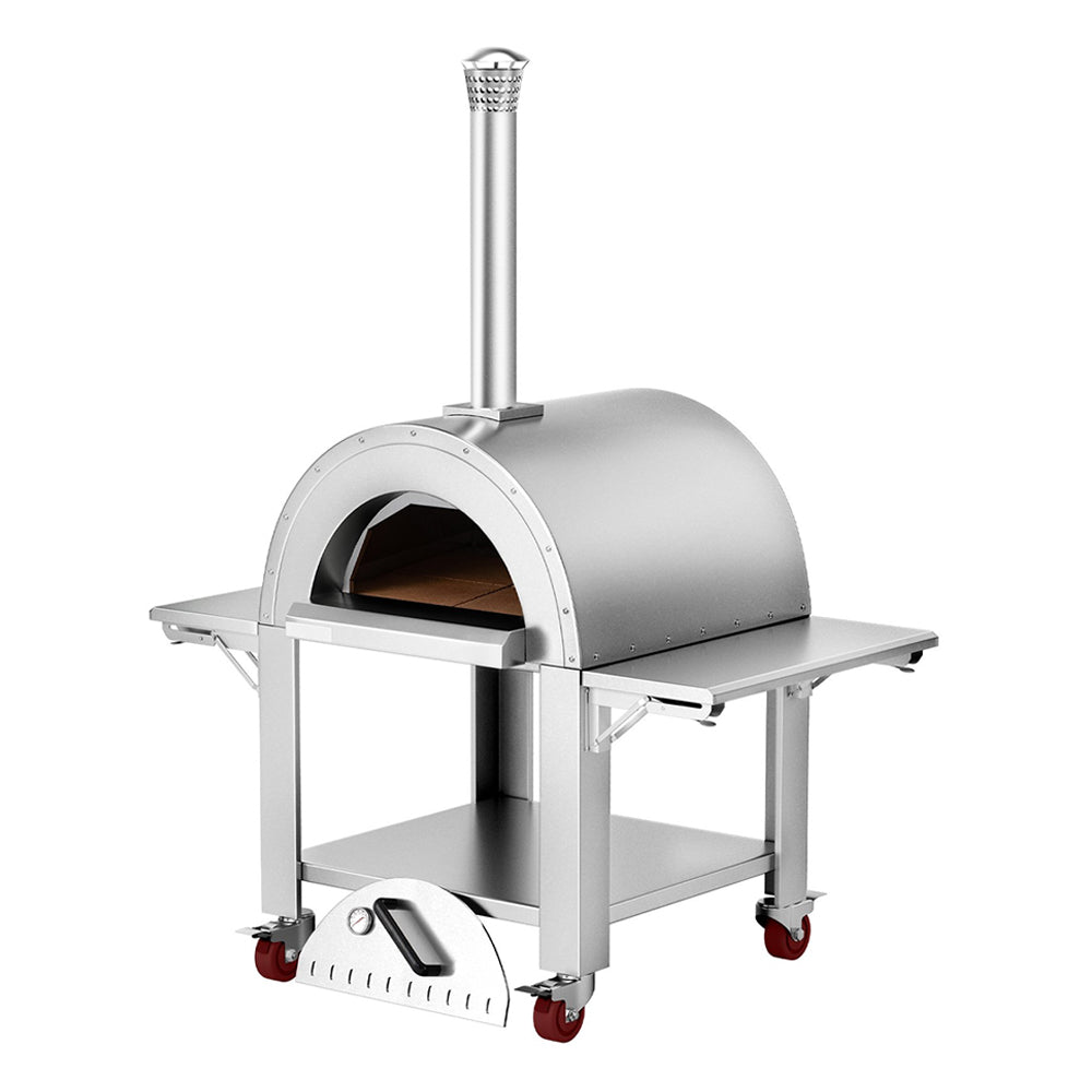 Premium Wood-Fired Stainless Steel Artisan Pizza Oven Maker With Wheels, 32 Inch (91357462)