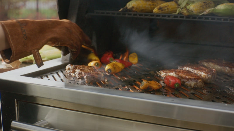 Kalamazoo K1000HS Freestanding Hybrid Fire Grill with Side Burner - K1000HS