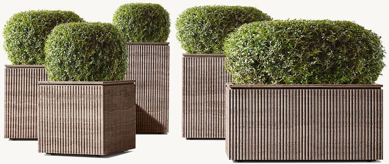 RH Byron Reeded Stone Planter