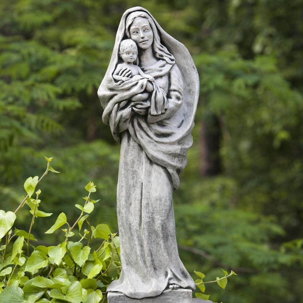 Campania Standing Madonna and Child Garden Statue - R-105